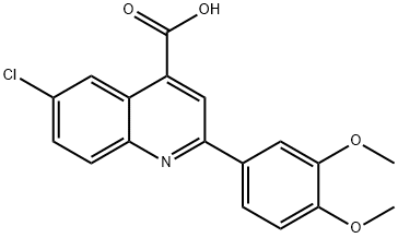 6-氯-2-(3,4-二甲氧苯基)-喹啉-4-羧酸 结构式