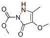 1H-Pyrazole-1-carboxylic  acid,  2,5-dihydro-4-methoxy-3-methyl-5-oxo-,  methyl  ester 结构式