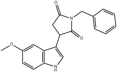 N-BENZYL-3-(5-METHOXYINDOL-3-YL)SUCCINIMIDE 结构式