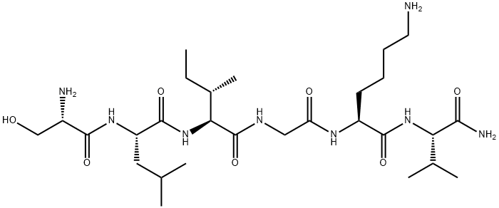 H-丝氨酰亮氨酰异亮氨酰甘氨酰赖氨酰缬氨酰NH2 结构式