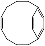 (E)-Bicyclo[8.2.2]tetradeca-5,10,12(1),13-tetraene 结构式
