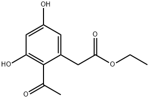 2-乙酰基-3,5-二羟基苯乙酸乙酯 结构式