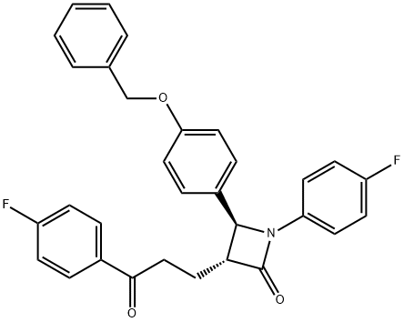 (3R,4S)-4-[4-(苄氧基)苯基]-1-(4-氟苯基)-3-[3-(4-氟苯基)-3-氧代丙基]氮杂环丁烷-2-酮 结构式