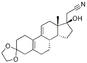 (17ALPHA)-3,3-[1,2-乙烷二基二(氧基)]-17-羟基-19-去甲孕甾-5(10),9(11)-二烯-21-腈 结构式