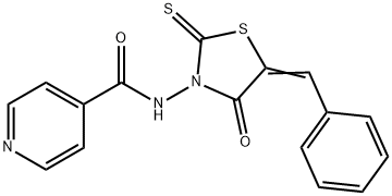 N-[4-Oxo-5-(phenylmethylene)-2-thioxo-3-thiazolidinyl]-4-pyridinecarboxamide 结构式