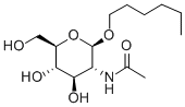 己基-2-乙酰氨基-2-脱氧-Β-D-吡喃葡糖苷 结构式