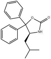 (FIS)-(-)-5,5-二苯基-4-异丁基-2-恶唑烷酮 结构式