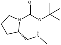 (S)-2-[(甲基氨基)甲基]-1-吡咯烷羧酸叔丁酯 结构式