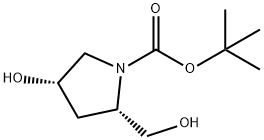 (2S,4S)-4-羟基-2-(羟甲基)吡咯烷-1-羧酸叔丁酯 结构式