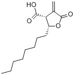 CIS-TETRAHYDRO-3-METHYLENE-2-OXO-5-N-OCTYL-4-FURANCARBOXYLIC ACID 结构式