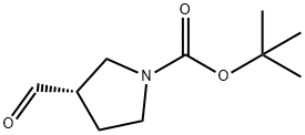 (3S)-3-甲酰基-1-吡咯烷甲酸叔丁酯 结构式