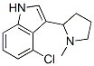 4-Chloro-3-(1-methyl-2-pyrrolidinyl)-1H-indole 结构式