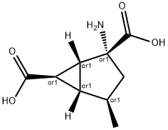 Bicyclo[3.1.0]hexane-2,6-dicarboxylic acid, 2-amino-4-methyl-, 结构式
