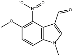 5-甲氧基-1-甲基-4-硝基吲哚-3-甲醛 结构式
