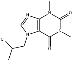 7-(2-CHLOROPROPYL)-3,7-DIHYDRO-1,3-DIMETHYL-1H-PURINE-2,6-DIONE 结构式