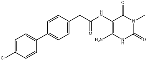 [1,1-Biphenyl]-4-acetamide,  N-(4-amino-1,2,3,6-tetrahydro-1-methyl-2,6-dioxo-5-pyrimidinyl)-4-chloro- 结构式