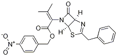 2-((1R,5R)-3-苯基-7-氧-4-硫代-2,6-二氮杂双环 [3.2.0]庚烯基)-3-甲基丁烯醇亚硝基苯 结构式