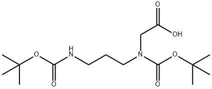N-(叔丁氧羰基)-N-[3-(BOC-氨基)丙基]甘氨酸 结构式