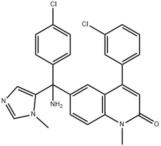 6-[amino-(4-chlorophenyl)-(3-methylimidazol-4-yl)methyl]-4-(3-chloroph enyl)-1-methyl-quinolin-2-one 结构式