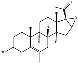 16α,17α-环氧-3β-羟基-16β-甲基孕甾-5-烯-20-酮 结构式