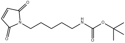(5-(2,5-二氧代-2,5-二氢-1H-吡咯-1-基)戊基)氨基甲酸叔丁酯 结构式
