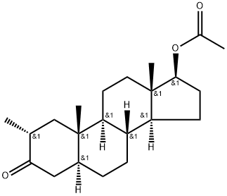 17BETA-乙酰氧基-2ALPHA-甲基-5ALPHA-雄甾烷-3-酮 结构式