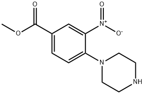 METHYL 3-NITRO-4-PIPERAZINOBENZENECARBOXYLATE 结构式