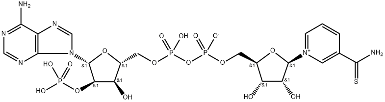 ADENOSINE 5'-(TRIHYDROGEN DIPHOSATE), 2'-(SODIUM HYDROGEN PHOSPHATE), P',5'-ESTER WITH 3-(AMINOTHIOXOMETHYL)-1-BETA-D-RIBOFURANOSYLPYRIDIUM INNER SALT 结构式