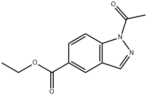 ETHYL 1-ACETYL-1H-INDAZOLE-5-CARBOXYLATE 结构式