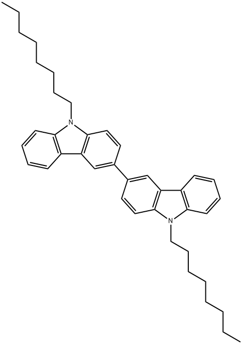 9,9'-Dioctyl-9H,9'H-3,3'bicarbazolyl 结构式