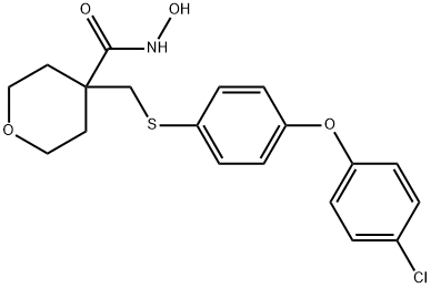 4 - (((4-(4-氯苯氧基)苯基)硫基)甲基)-N-羟基四氢-2H-吡喃-4-甲酰胺 结构式