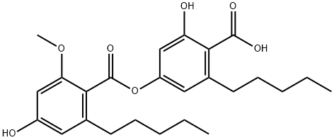 4-[(4-Hydroxy-2-methoxy-6-pentylbenzoyl)oxy]-6-pentylsalicylic acid 结构式