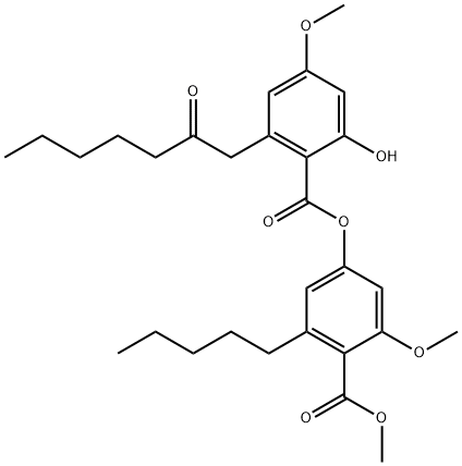 4-[2-Hydroxy-4-methoxy-6-(2-oxoheptyl)benzoyloxy]-2-methoxy-6-pentylbenzoic acid methyl ester 结构式