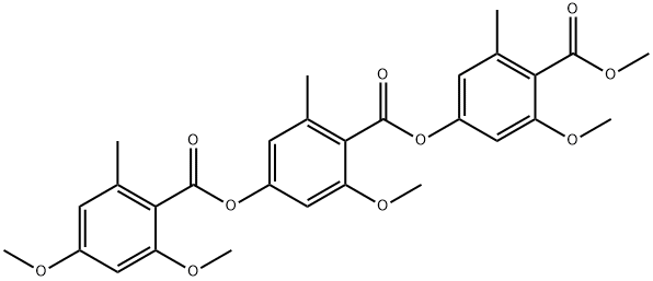4-[(2,4-Dimethoxy-6-methylbenzoyl)oxy]-2-methoxy-6-methylbenzoic acid 3-methoxy-4-(methoxycarbonyl)-5-methylphenyl ester 结构式