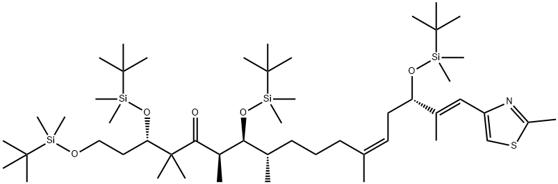 (3S,6R,7S,8S,12Z,15S,16E)-1,3,7,15-Tetrakis-{[tert-butyl(dimethyl)silyl]oxy}-4,4,6,8,12,16-hexamethyl-17-(2-methyl-1,3-thiazol-4-yl)heptadeca-12,16-dien-5-one 结构式
