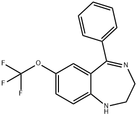 2,3-Dihydro-5-phenyl-7-(trifluoromethoxy)-1H-1,4-benzodiazepine 结构式