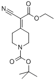 4-(1-氰基-2-乙氧基-2-氧代亚乙基)哌啶-1-羧酸叔丁酯 结构式