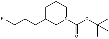 3-(3-溴丙基)-哌啶-1-甲酸 叔丁酯 结构式