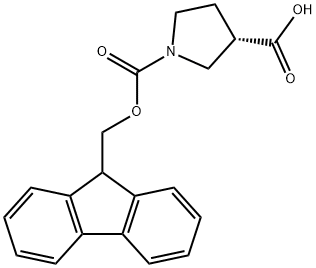 FMOC-(3S)-1-吡咯烷-3-羧酸 结构式