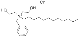 N-十二烷基-N,N-双(2-羟基乙基)苯甲基氯化铵 结构式