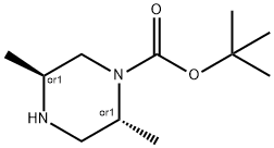 反式-N-叔丁氧羰基-2,5-二甲基哌嗪 结构式