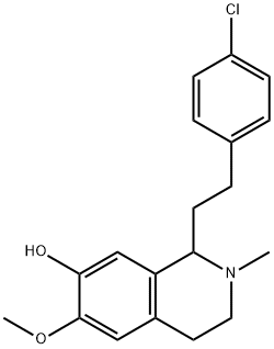 1-[2-(4-CHLOROPHENYL)ETHYL]-1,2,3,4-TETRAHYDRO-6-METHOXY-2-METHYL-7-ISOQUINOLINOL HYDROCHLORIDE 结构式