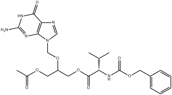O乙酰N-苄氧羰基缬更昔洛韦 结构式