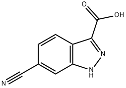 6-氰基-1H-1H-吲唑-3-羧酸 结构式