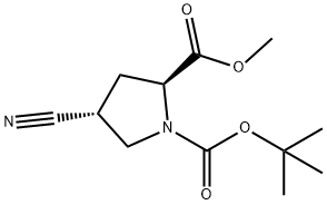 反式-N-BOC-4-氰基-L-脯氨酸甲酯 结构式