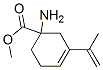 3-Cyclohexene-1-carboxylicacid,1-amino-3-(1-methylethenyl)-,methylester, 结构式