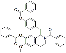 7-Isoquinolinol,  2-benzoyl-1,2,3,4-tetrahydro-1-(p-hydroxybenzyl)-6-methoxy-,  dibenzoate  (ester),  ()-  (8CI) 结构式