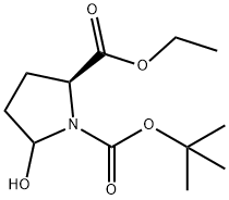 1,2-Pyrrolidinedicarboxylic acid, 5-hydroxy-, 1-(1,1-diMethylethyl) 2-ethyl ester, (2S)- 结构式