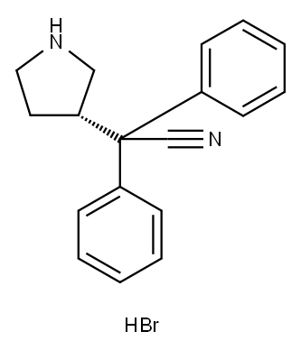 3-(S)-(+)-(1-氰基-1,1-二苯甲基)吡咯烷氢溴酸盐 结构式