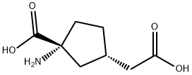 Cyclopentaneacetic acid, 3-amino-3-carboxy-, (1S-cis)- (9CI) 结构式